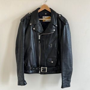 Mens Classic Perfecto Leather Motorcycle Jacket by Schott NYC